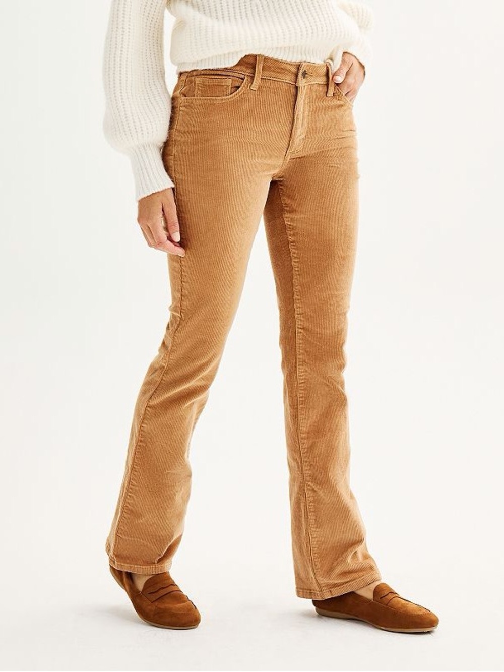 Sonoma Camel Brown Corduroy Bootcut Pants, Women's 18